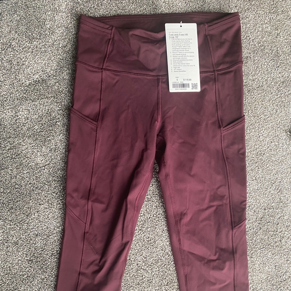Fast and Free HR Crop 19” Lululemon leggings